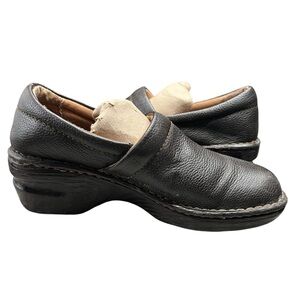 Bolo Clogs Women's Shoes Slip-On Wedge Leather Comfort Casual‎ Dark Brown